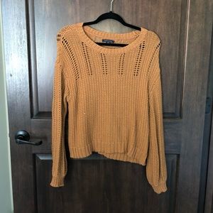 Brown balloon sleeve sweater